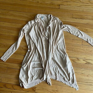 DIANE VON FUSTERNBERG CARDIGAN WMN BEIGE SZ LARGE OPEN CARDIGAN CASHMERE/SILK BL